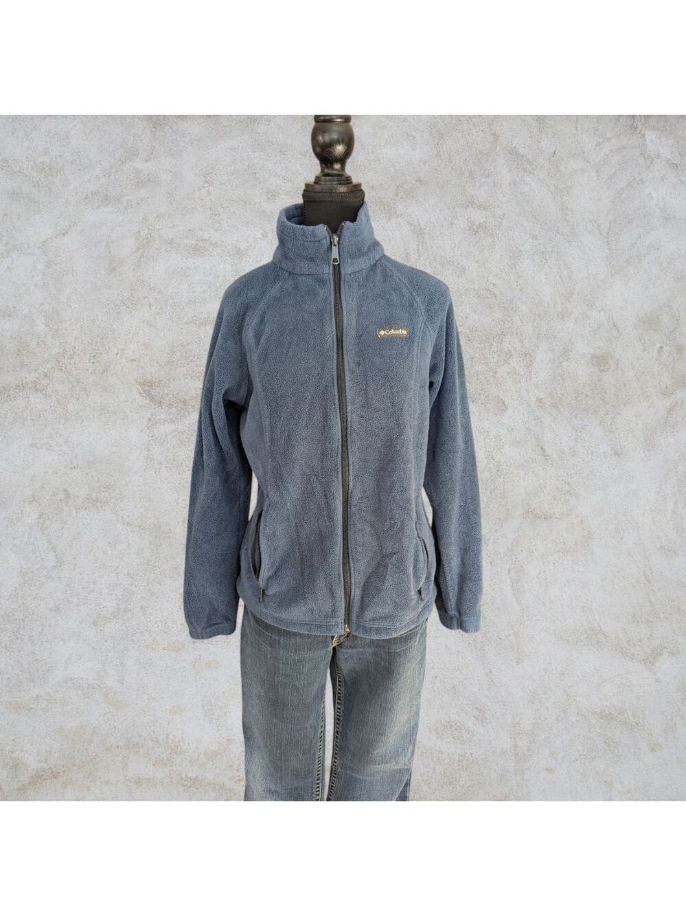 Women's 90s Gorpcore Columbia Blue Full-Zip Fleece Jacket L
